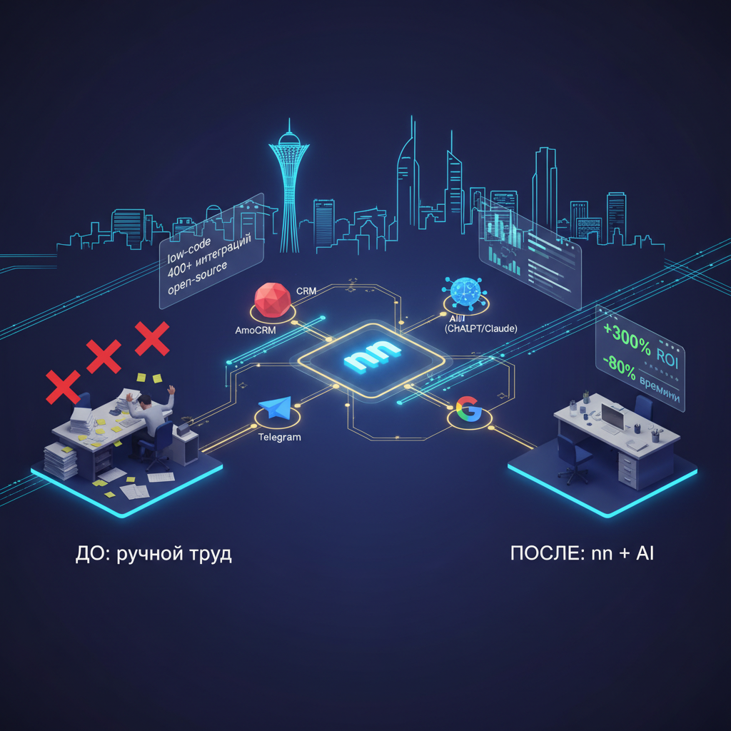 n8n + AI автоматизация бизнеса в Казахстане